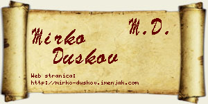 Mirko Duškov vizit kartica